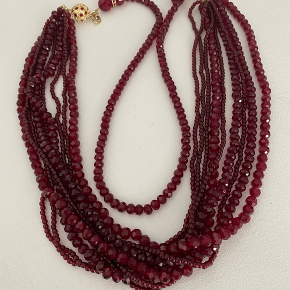 Talbots Ruby bead necklace NWOT - Picture 4 of 6